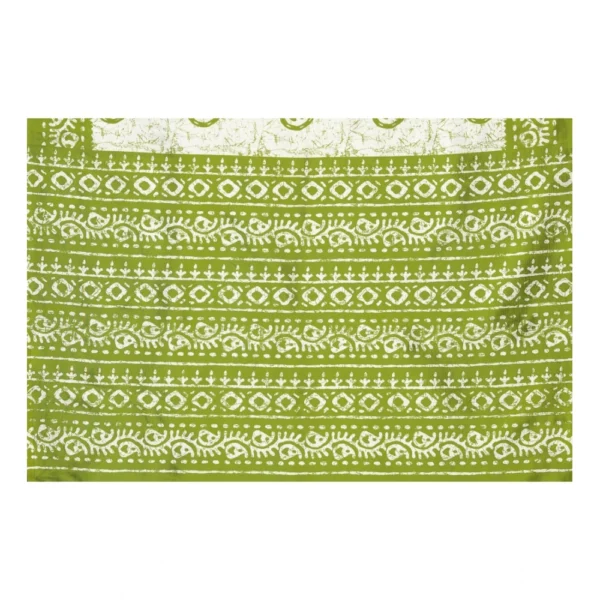 Women's Art Silk Printed Saree With Unstitched Blouse (Green, 5-6 Mtrs)