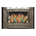 Women's Art Silk Printed Saree With Unstitched Blouse (Black, 5-6 Mtrs)