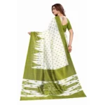 Women's Art Silk Printed Saree With Unstitched Blouse (Green, 5-6 Mtrs)