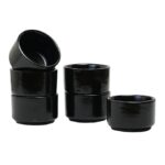 Freakway Ceramic Dip Bowls (50 ml, Black, Set of 6) | Chutney Bowls | Ketchup Bowls|Chutney Bowls|Dip Bowls