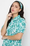 Green Cotton Digital Printed Dress