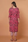 Pink Cotton Cut Out Sleeves Design Kurta