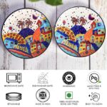 Freakway Hut Dining Hand-Painted Stoneware Premium Ceramic 7-inch Quarter Plate Set of 2 Pcs | Bone Ash Free | Microwave and Dishwasher Safe - Multicolor