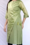 Green Chanderi Wrap Kurta