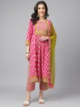 Cotton Kurta With Trouser And Dupatta