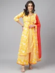Cotton Kurta Palazzo Dupatta Set