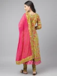 Anarkali Cotton Kurta with dupatta And trousers