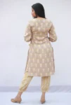 Brown Foil print Kurta Set