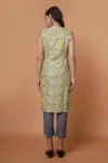 Green Rayon Sleevless Kurta