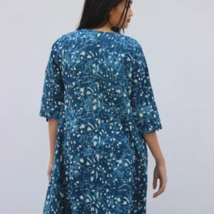 Indigo Print Cotton slub Kurta