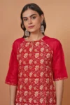Red Chanderi Kurta