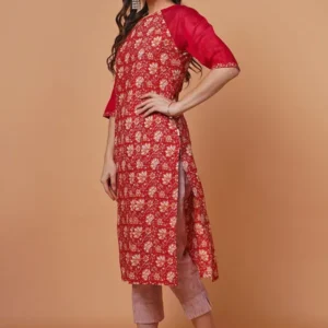 Red Chanderi Kurta