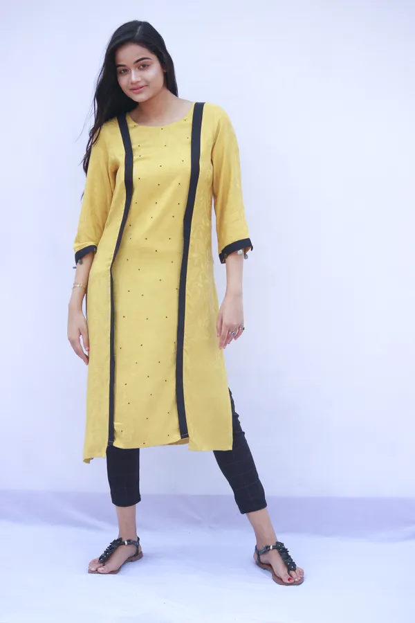 yellow Rayon Kurta
