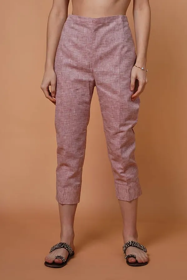 Pink Cotton Pants For Women