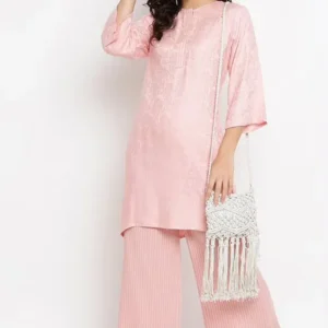 Pink Rayon Kurta Set