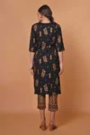 Black Rayon Foil Print Kurta