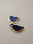 Rainvas blue semi circular sun inspired studs earrings