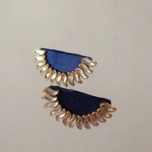 Rainvas blue semi circular sun inspired studs earrings