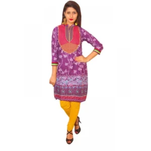 Women's Cotton Kurtis (Purple, L)