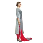 Women's Cotton Unstitched Salwar-Suit Material With Dupatta (Ash , 2-2.5mtrs)
