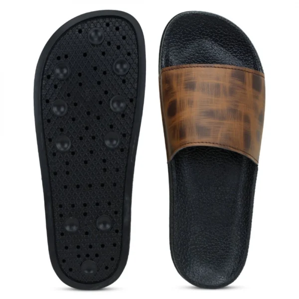 Women Brown Color Synthetic Material Casual Sliders