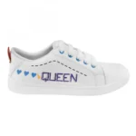 Women White,Blue Color Leatherette Material Casual Sneakers