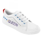 Women White,Blue Color Leatherette Material Casual Sneakers