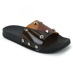 Women Brown Color Synthetic Material Casual Sliders