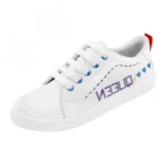 Women White,Blue Color Leatherette Material Casual Sneakers