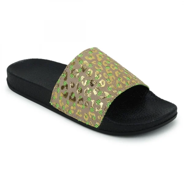 Women Beige Color Synthetic Material Casual Sliders