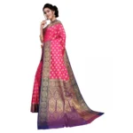 Women's Sana Silk Jacquard Saree With Blouse (Pink, 5-6 Mtrs)