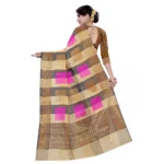 Generic Women's Cotton, Jacqaurd Saree With Blouse (Multi Color, 5-6 Mtrs)