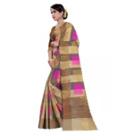 Generic Women's Cotton, Jacqaurd Saree With Blouse (Multi Color, 5-6 Mtrs)