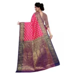 Women's Sana Silk Jacquard Saree With Blouse (Pink, 5-6 Mtrs)