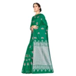 Women's Banarasi silk Saree with Blouse (Green, 5-6mtr)