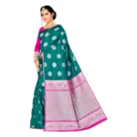Women's Banarasi silk Saree with Blouse (Green, 5-6mtr)