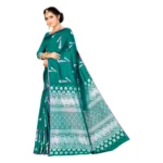 Women's Banarasi silk Saree with Blouse (Green, 5-6mtr)