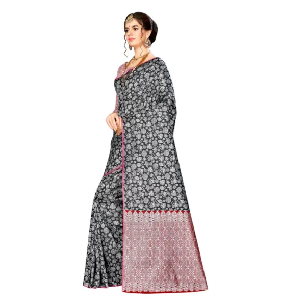 Women's Banarasi silk Saree with Blouse (Multi, 5-6mtr)