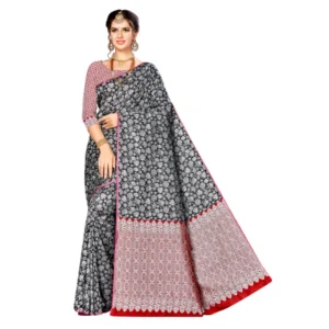 Women's Banarasi silk Saree with Blouse (Multi, 5-6mtr)