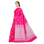 Women's Banarasi silk Saree with Blouse (Pink, 5-6mtr)