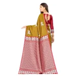Women's Banarasi silk Saree with Blouse (Mustard, 5-6mtr)