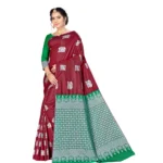 Women's Banarasi silk Saree with Blouse (Maroon, 5-6mtr)