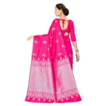 Women's Banarasi silk Saree with Blouse (Pink, 5-6mtr)
