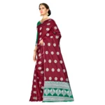 Women's Banarasi silk Saree with Blouse (Maroon, 5-6mtr)