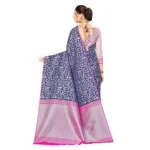 Women's Banarasi silk Saree with Blouse (Royal blue, 5-6mtr)
