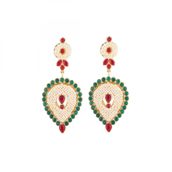 Designer Traditional India Rajasthani Basra Pearl Necklace with Earrings
