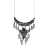 Silver Metal Oxidized Necklace