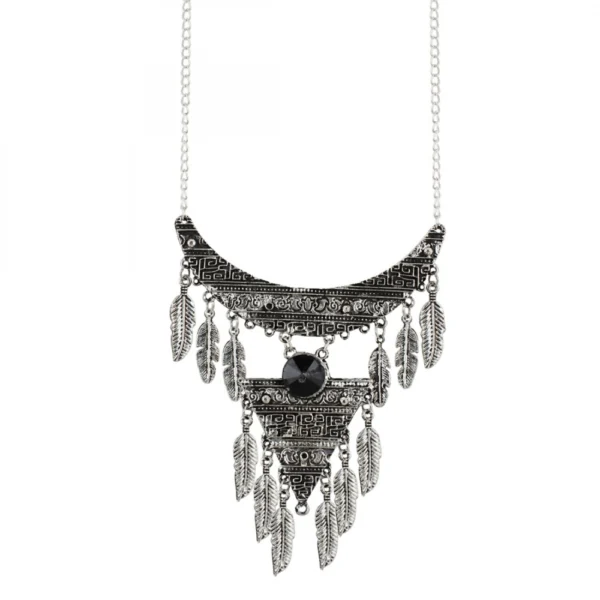 Silver Metal Oxidized Necklace