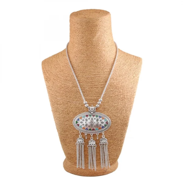 Afghani Designer Turkish Style Vintage Oxidised German Silver Tribal Necklace Pandeant Antique Jewellery Boho Gypsy