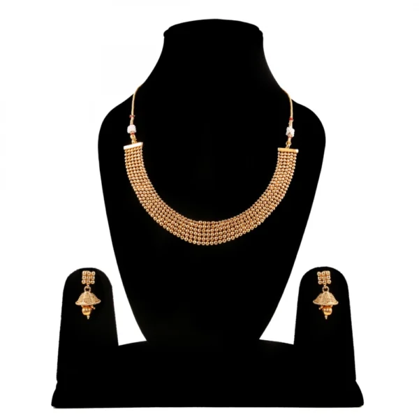 Designer Traditional Copper Gold Plated Traditional Necklace Set